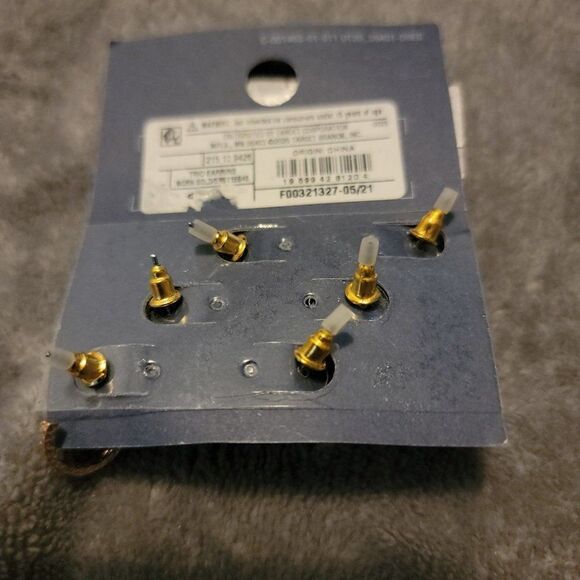 Universal Thread Womens Golden Nickel Free Metal Round Hoop 3 Pair Earring Set - Picture 3 of 4